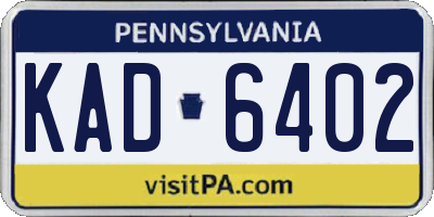 PA license plate KAD6402