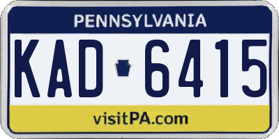 PA license plate KAD6415
