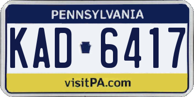 PA license plate KAD6417