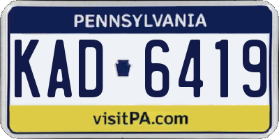 PA license plate KAD6419
