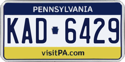 PA license plate KAD6429
