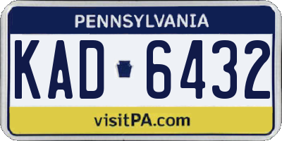 PA license plate KAD6432