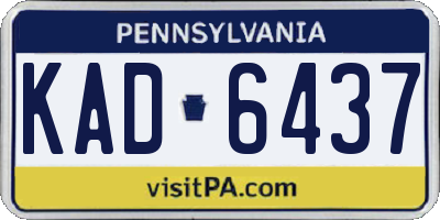 PA license plate KAD6437