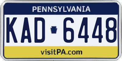PA license plate KAD6448