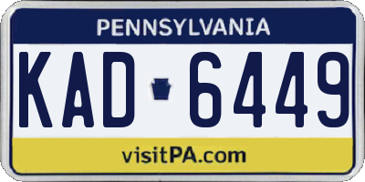 PA license plate KAD6449