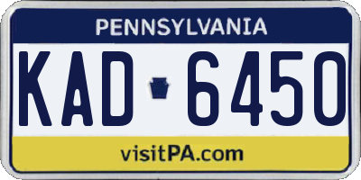PA license plate KAD6450
