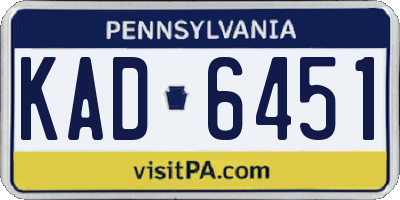 PA license plate KAD6451
