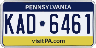 PA license plate KAD6461