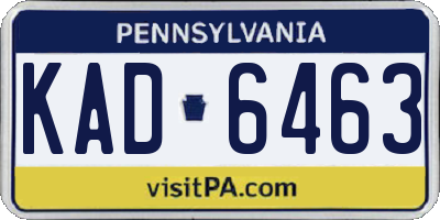 PA license plate KAD6463