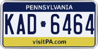 PA license plate KAD6464