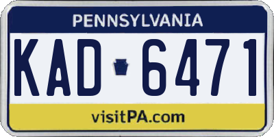 PA license plate KAD6471