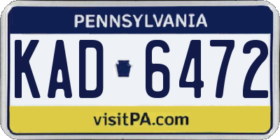 PA license plate KAD6472