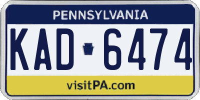 PA license plate KAD6474