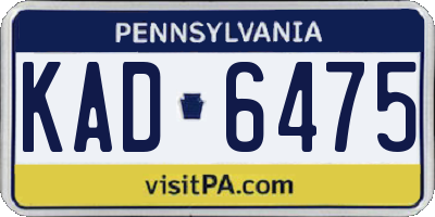 PA license plate KAD6475