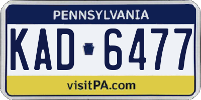 PA license plate KAD6477