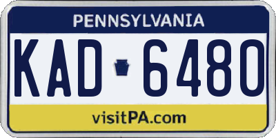 PA license plate KAD6480