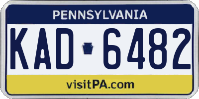 PA license plate KAD6482