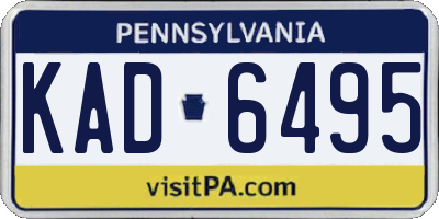 PA license plate KAD6495