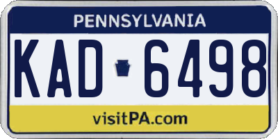 PA license plate KAD6498