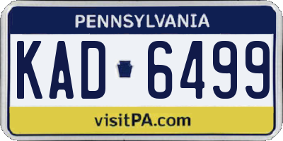 PA license plate KAD6499