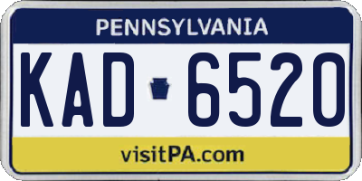 PA license plate KAD6520