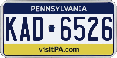 PA license plate KAD6526