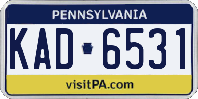 PA license plate KAD6531