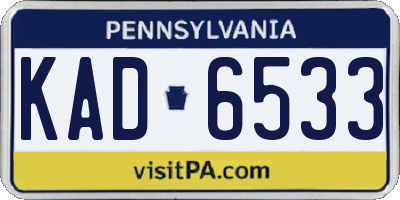 PA license plate KAD6533
