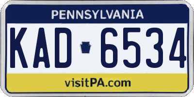 PA license plate KAD6534