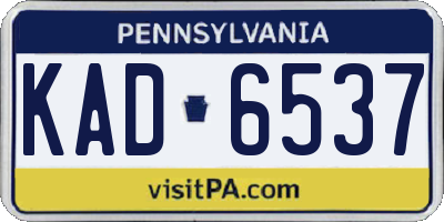 PA license plate KAD6537