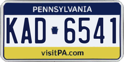 PA license plate KAD6541
