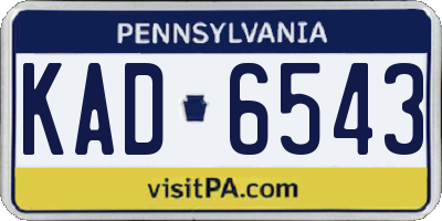 PA license plate KAD6543