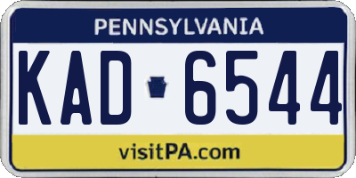 PA license plate KAD6544