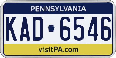 PA license plate KAD6546