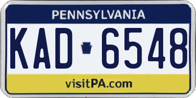 PA license plate KAD6548