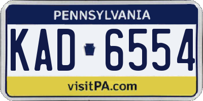 PA license plate KAD6554