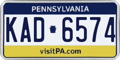 PA license plate KAD6574