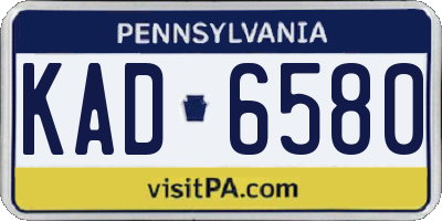 PA license plate KAD6580