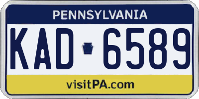 PA license plate KAD6589