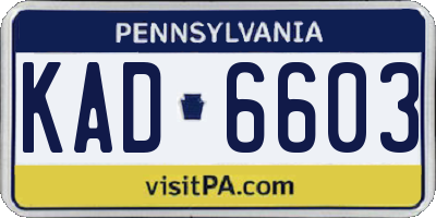 PA license plate KAD6603