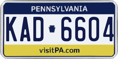 PA license plate KAD6604