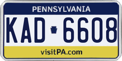 PA license plate KAD6608