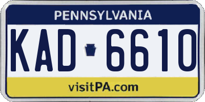 PA license plate KAD6610