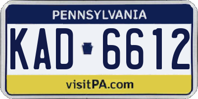 PA license plate KAD6612