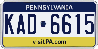 PA license plate KAD6615
