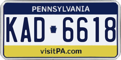 PA license plate KAD6618