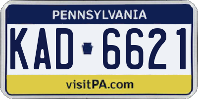 PA license plate KAD6621