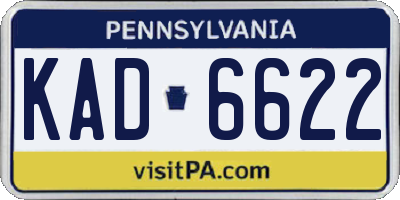 PA license plate KAD6622