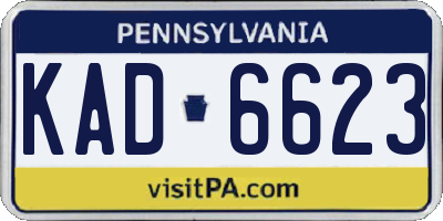 PA license plate KAD6623