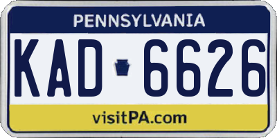 PA license plate KAD6626